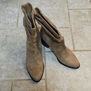 Style & Co. Tan Suede Pointed Toe Slouch Ankle Boots